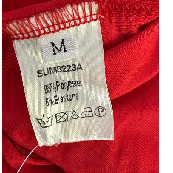 Uryiao red long sleeves bodycon mini dress size medium - Picture 3 of 16